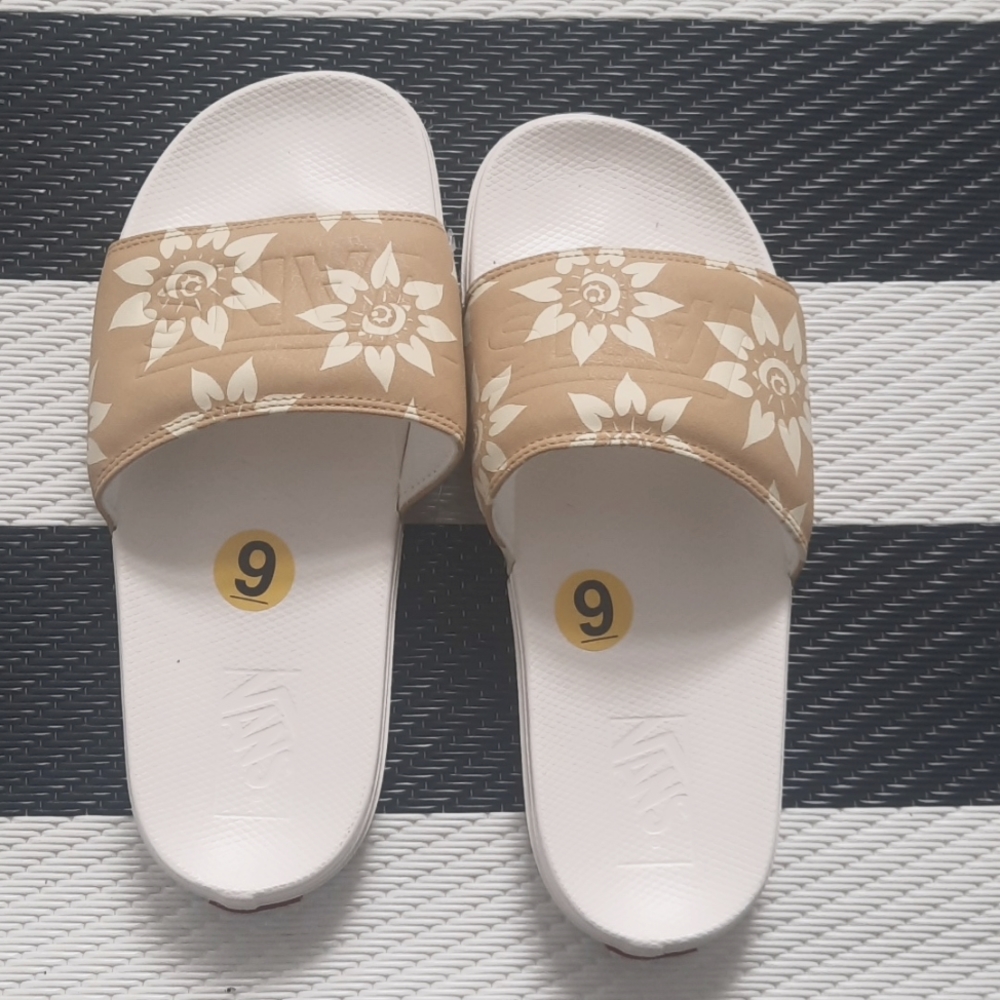Vans, flip-flops, slide-on, size 9